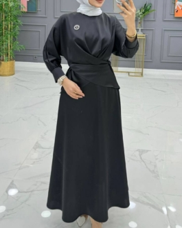 طقم سهرة بلوز وتنورة حجاب فاشن مول - Evening suit blouse and skirt Hijab fashion mall 1