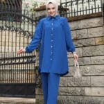 طقم كريب قميص قطعتين حجاب فاشن مول - Suit creb 2 pieces Hijab fashion mall 1