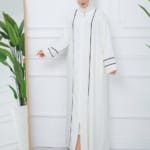 عباية حرير المدينة حجاب فاشن مول - Abaya medina silk zipped Hijab fashion mall 1