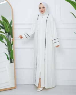 عباية حرير المدينة حجاب فاشن مول - Abaya medina silk zipped Hijab fashion mall 1