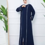 عباية حرير المدينة حجاب فاشن مول - Abaya medina silk zipped Hijab fashion mall 1