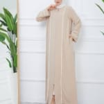 عباية حرير المدينة حجاب فاشن مول - Abaya medina silk zipped Hijab fashion mall 1