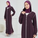 عباية هودي حرير المدينة حجاب فاشن مول - Abaya Hoodie al medina silk Hijab fashion mall 1