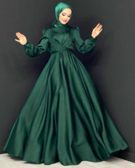 فستان سهرة أخضرحجاب فاشن مول - Evening dress green Hijab fashion mall 2