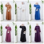 فستان سهرة ساتان 6 الوان حجاب فاشن مول - Evening dress saten 6 colours Hijab fashion mall