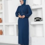 فستان سهرة كريب حجاب فاشن مول - Evening dress Krep Hijab fashion mall 1