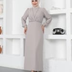 فستان سهرة كريب حجاب فاشن مول - Evening dress Krep Hijab fashion mall 1