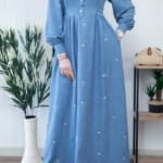 فستان كتان ميلانج حجاب فاشن مول - dress melang keten Hijab fashion mall 1